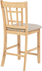 Coaster Home Furnishings - LAVON - Wood Upholstered Counter Height Chairs - Lattice Back, Padded Seats - Dining Room & Kitchen - Set of 2 - Linen & Light Oak - 106629