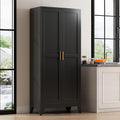71” Tall Metal Kitchen Pantry Cabinet, Kitchen Storage Cabinets, Steel Cupboard with 2Doors and 4 Adjustable Shelves for Dining Room, Bathroom, Living Room