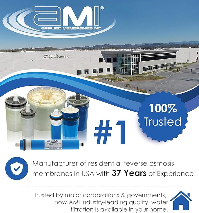 APPLIED MEMBRANES INC. 75 GPD Reverse Osmosis Membrane | RO Membrane Water Filter Replacement for Reverse Osmosis Water Filtration System | 1.8" x 12" Universal Compatibility, Pack of 5