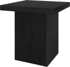 Henn&Hart 22" Fluted Modern Wooden Square End Table, Ribbed Side Table, Nightstand for Living Room, Office, Family Room, or Bedroom, Natural Black