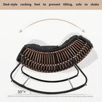 Rocking Chair with Cushion, Oversized Egg Chair Indoor Outdoor, All-Weather Lounge Rocker for Patio, Balcony, Garden(A,1 Chair)