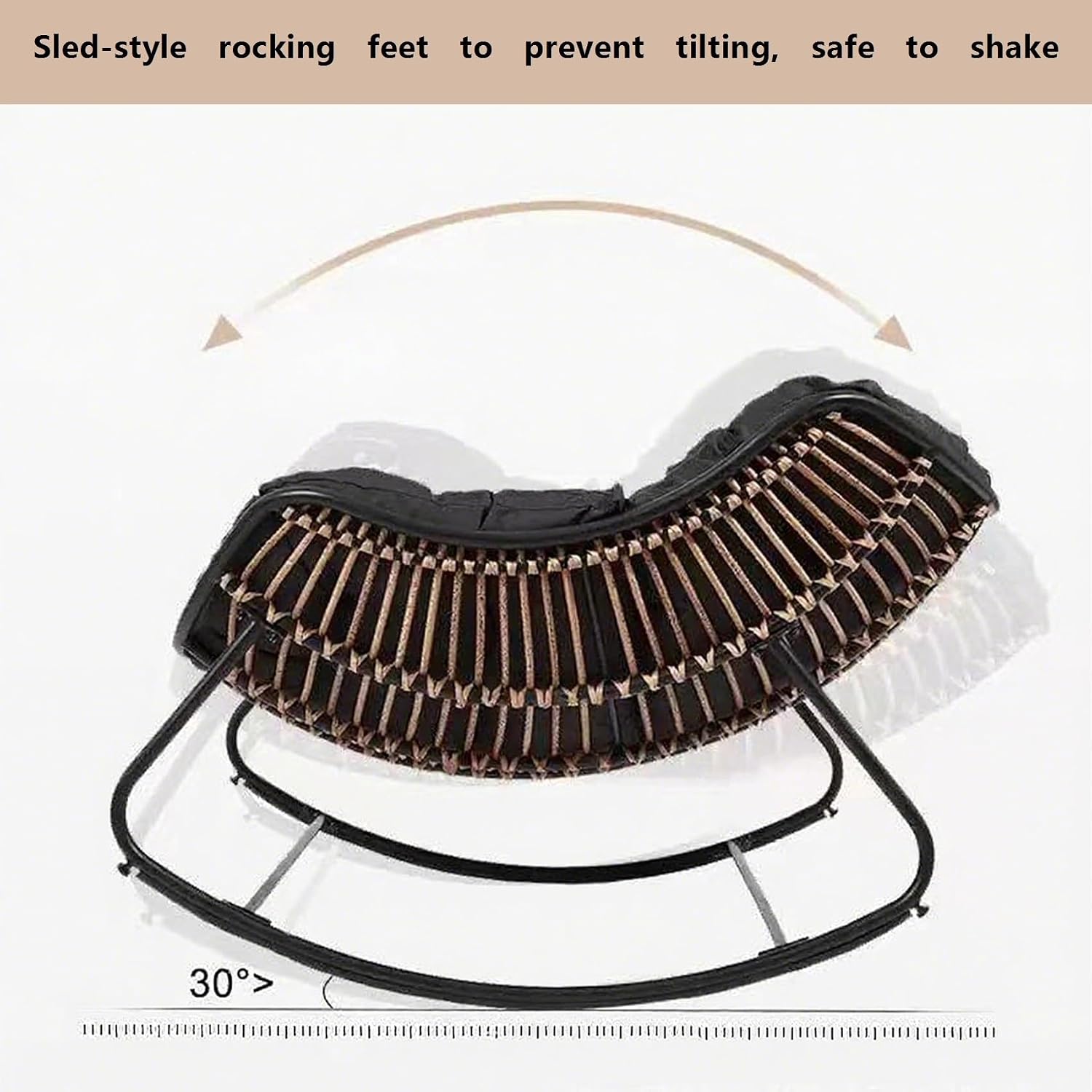Rocking Chair with Cushion, Oversized Egg Chair Indoor Outdoor, All-Weather Lounge Rocker for Patio, Balcony, Garden(A,1 Chair)