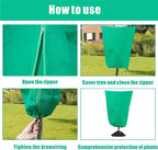 8 Pack Plant Covers Freeze Protection, 31.5"x47.2" Frost Blankets with Zipper Drawstring, Winter Cold Weather Plant Protection Jacket for Outdoor Plants Potted Shrubs Trees from Freeze Animals, Green