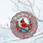 3D Red Cardinal Wind Spinner 10 Inch Stainless Steel Bird Wind Sculpture Kinetic Art Hanging Ornament for Outdoor Garden, Yard, Patio, and Home Decoration Christmas Decor