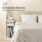 SoBuy Narrow Nightstand, Slim Bedside Tables with Drawers Suitable for Small Space, Easy Assemble (White) | Bedside Table Bedroom Living Room Table with Skirting Board Design, Space Saving for Small Spaces, White, FBT111-W