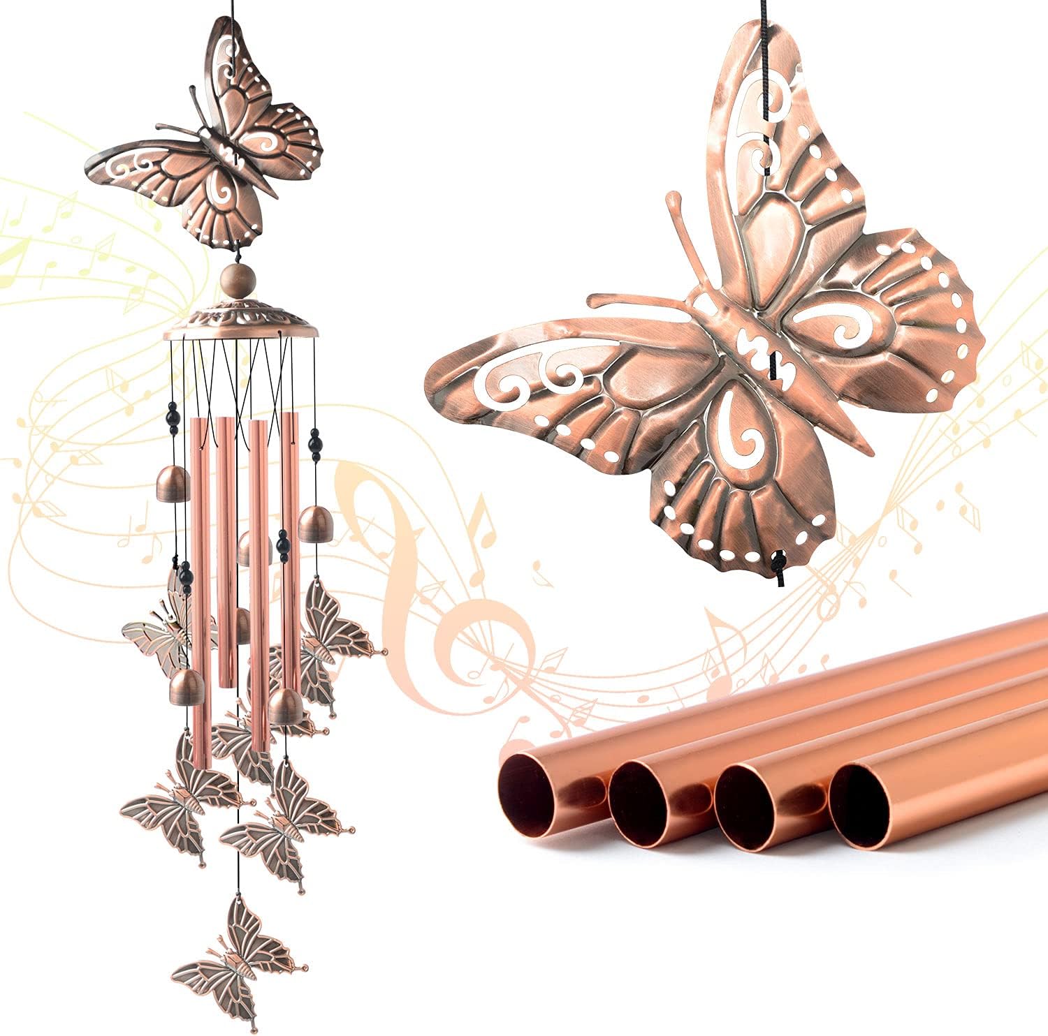 Butterfly Wind Chimes, Gift for Grandma,Birthday Gifts for mom for Daughter,Friend Gift, Aunt, Women,Gardening Decoration for Mother's Day,Christmas, Thanksgiving, Father's Day, Birthday