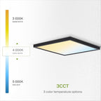 ASD LED 12" Square Flush Mount Ceiling Light Fixture, Low Profile Surface Lighting | 5CCT, Dimmable, Ultra-Thin, ETL Listed | 24W 1700LM 2700-6000K 120V | Kitchen, Hallway Lamp | Black, 4 Pack