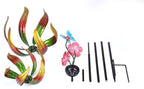 Solar Butterfly Tulips 69 Inch Wind Catcher for Yard Kinetic Wind Spinner with Garden Stake, 360 Swivel Butterfly Tulips Outdoor Wind Sculpture Spinners Metal Windmill-Kinetic Garden Decoration