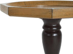 Christopher Knight Home Elizabeth 25" Small End Table with Spider Leg, Living Room Side Table, Accent Table with Lipped Tabletop, French Country Furniture, Wooden Small Coffee Table, Black + Natural