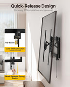 monTEK Heavy Duty Tilting TV Wall Mount for 55–105" Large TVs up to 200lbs | Tilt TV Mount,Low Profile,Swivel Adjustment,6.8" Extension, Max VESA 1000x600mm, Fits 16"/18"/24"/32" Studs,Quick Release