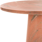 SAFAVIEH Furniture - Valentia Tall Marble Accent Table - Coral - Marble Top - Glam Stone Pedestal Design - Ideal for Living Room, Entryway, Dining Room, 20.5" W x 20.5" D x 23.5" H (SFV9703H)