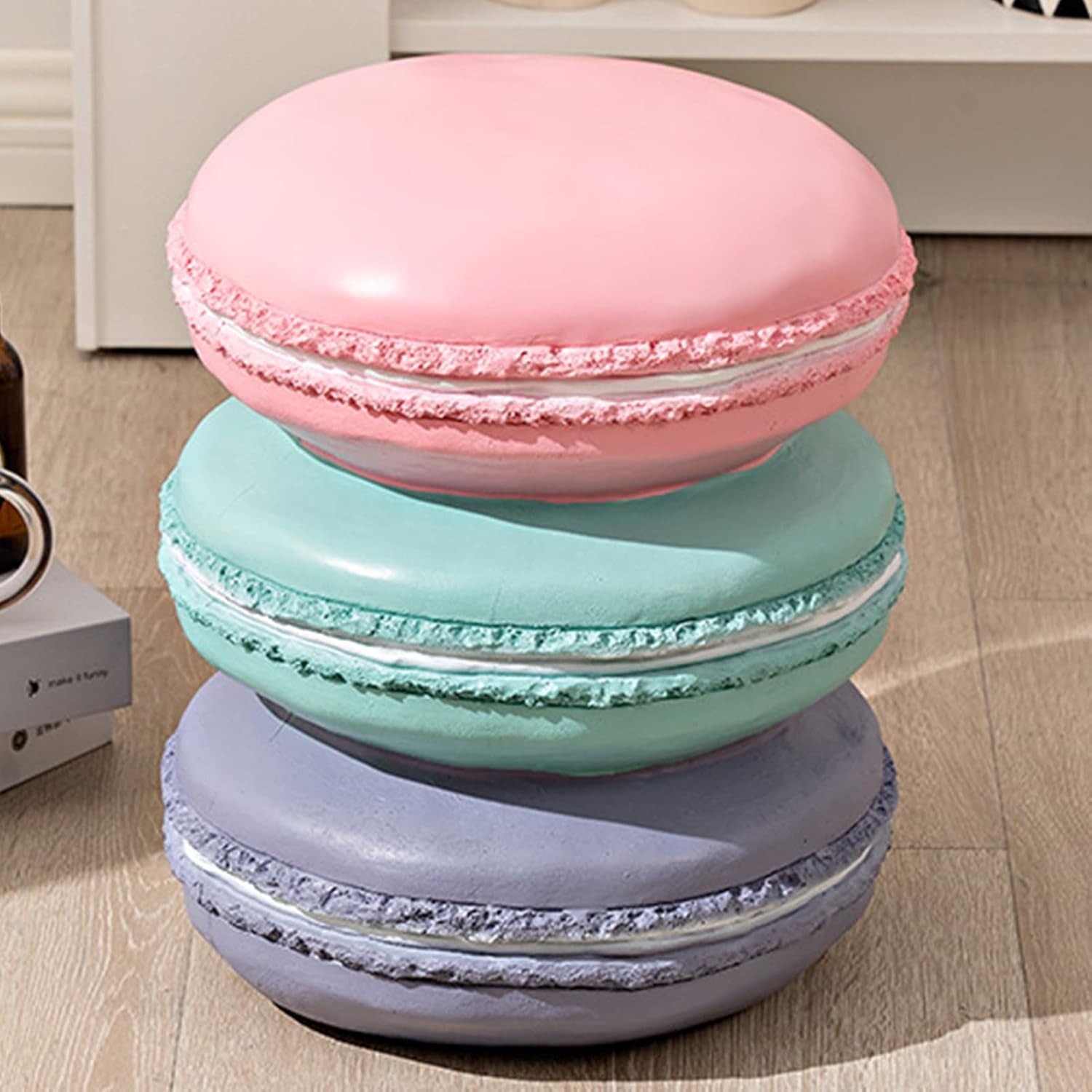 Food Shoe Changing Stool, Comfortable Ingenious Simulated Food Stool Fun Decorative Lightweight for Home (Sweetheart Cookie)