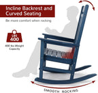 Stoog All-Weather Patio Rocking Chairs Set of 2, Outdoor Rocking Chair with 400 lbs Support, Porch Rocker, Rocking Chairs for Porch, Backyard, Garden and Deck, Blue
