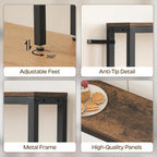 YATINEY Narrow Console Table with Outlets, 70.9" Sofa Table Narrow Long, L Shaped Behind Couch Entryway Table with Charging Station, for Living Room, Hallway, 3 Assembly Options, Rustic Brown CT07UBR