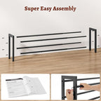 FAVOOSTY 2-Tier Expandable Shoe Rack, Adjustable Shoe Shelf Storage Organizer Space Saving Metal Free Standing Shoe Rack for Entryway Closet Doorway, Black
