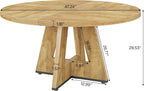 Tribesigns 47 inch Round Dining Table Wood Kitchen Table for Dining Room, 47" Dinner Room Tables for 4-6, Farmhouse Accent Furniture with Wooden Tabletop and Cross Base, Light Wood