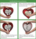 ISEO Heart Wind Spinner for Yard and Garden, Hanging Outdoor Decor, Yard Art, Porch and Patio Decorations, Metal Wind Spinners Outdoor, Weather Resistant, 12”
