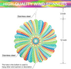 SPRING SONG Rainbow Mandala Kinetic Wind Spinner for Yard and Garden Stainless Steel Spinner Indoor and Outdoor Hanging Decor Crafts Ornaments Kinetic Art Spinner Hanging Wind Spinners Decor Gifts