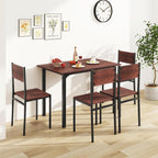 Giantex Dining Table Set for 4, 5-Piece Modern Kitchen Table and Chairs with Metal Frame & Adjustable Foot Pads, Space Saving Wood Dinette Set for Small Space, Breakfast Nook, Apartment (Walnut)
