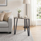 Nesting Coffee Tables Set of 3,Triangle Rustic Industrial Side End Tables for Home