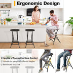 TAVR Furniture Portable Folding Chair with Handle, Heavy Duty Round Fold Stool Chair with 550lbs Capacity for Adults, 24 Inch Foldable Stool for Dorm, Kitchen, Vanity, Church and Outdoor use