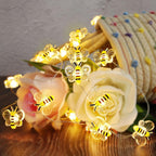 Bee Decor String Lights with Twinkling 10Ft 30Leds Battery Operated Spring Bee Bumble Cottage Core Decor Honey Gifts for DIY, Home, Classroom, Birthday, Party, Wedding, Christmas Tree