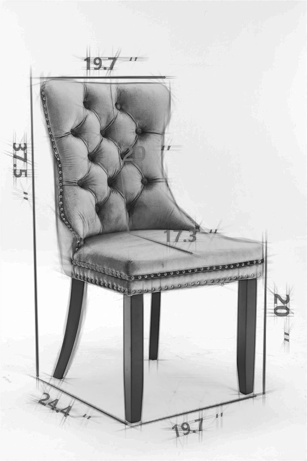 HomVent 7 Piece Rectangular Glass Dining Table Set, Tempered Glass Dinner Table Set for 6 Kitchen Table Set with 6 Velvet Upholstered Chairs for Kitchen Dining Room