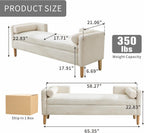Chifee & Vingol 65.35" W Ottoman with Storage Bench for Bedroom End of Bed with Removable Pillows Upholstered Storage Ottoman Bench for Bedroom Living Room Hallway,Ivory