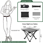 Opliy 2-Pack Portable Camping Table – Ultralight Foldable Car Tray Table with Carry Bag for Camping, Picnic, BBQ, Beach & Outdoor Travel