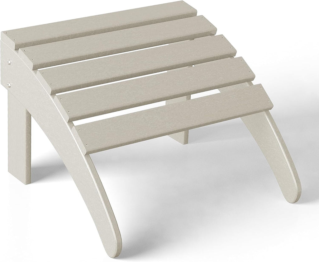 Costaelm Adirondack Chair Footrest Foldable Ottoman, Folding Ottoman Outdoor Foot Rest for Patio Waterproof, Adirondack Ottoman Outdoor, Sand