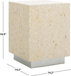 SAFAVIEH Home Collection Scarlett Natural & Silver Capiz Shell Square Accent Table (Fully Assembled)