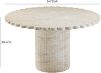 First of a Kind 54" Round Concrete Table in Travertine Finish - Modern Dining Table with Petal-Inspired Design - Seats 6, Indoor/Outdoor Use - Durable and Stylish for Elegant Gatherings