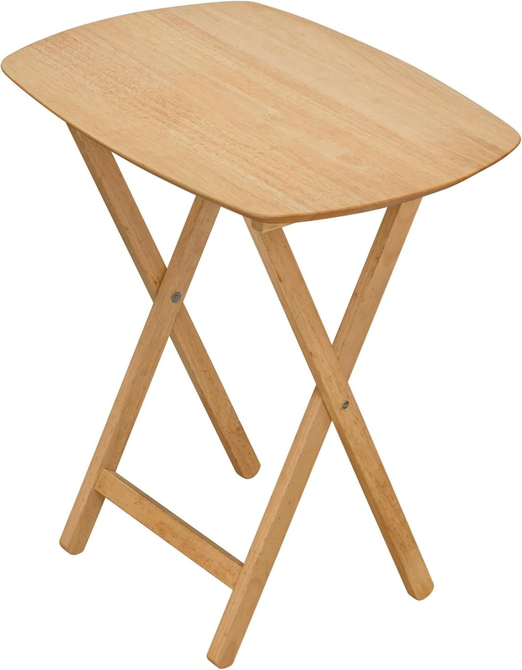 eHemco Hardwood Folding TV Tray Tables, 25.5 Inches, Set of 2 | Oversized, Natural, For Eating