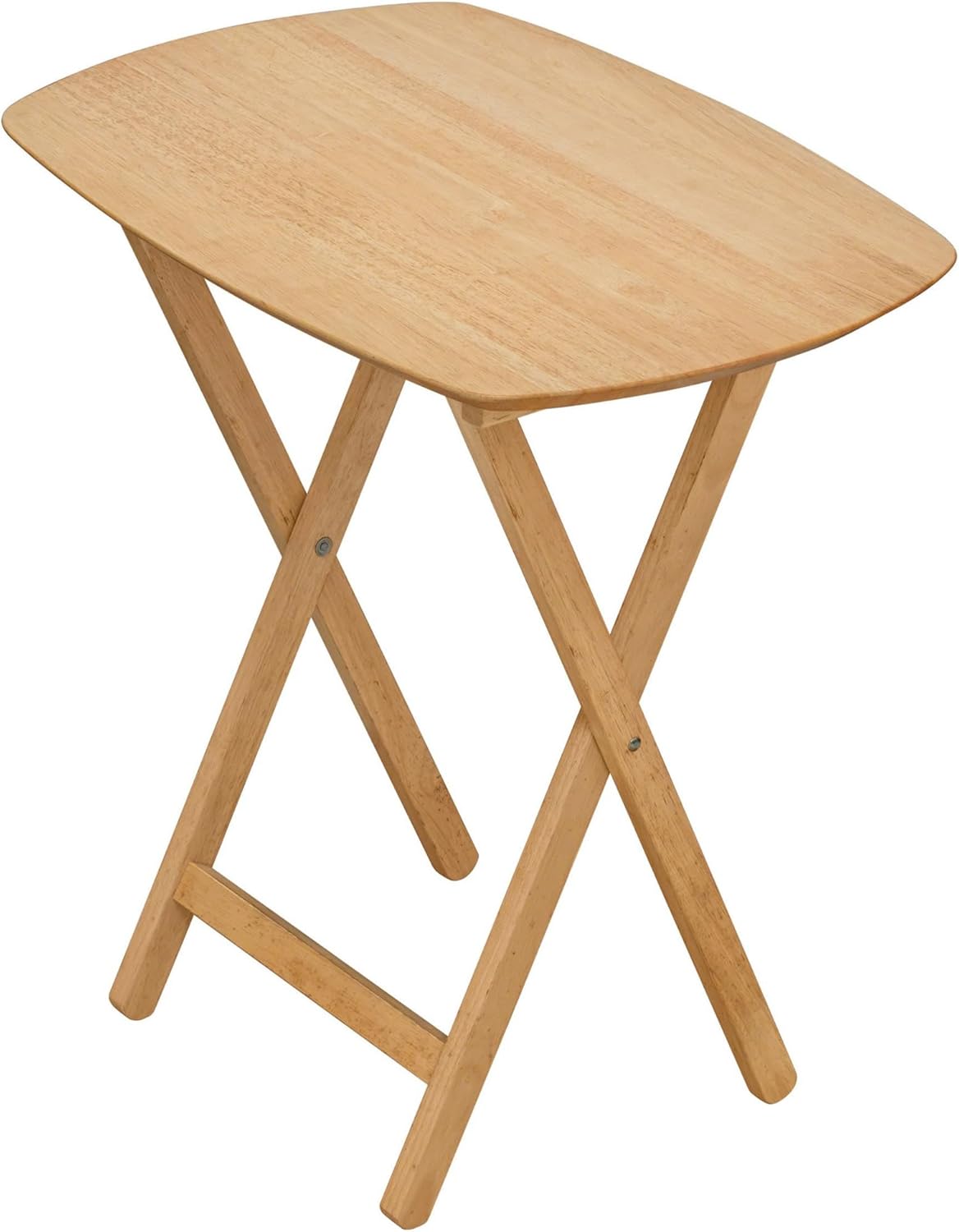 eHemco Hardwood Folding TV Tray Tables, 25.5 Inches, Set of 2 | Oversized, Natural, For Eating