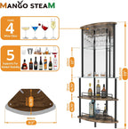 Mango Steam Contemporary Modern Home Entertainment Liquor Bar Catalina Table (Tower Bar, Rustic Wood)