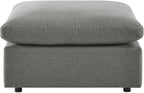 Modway Commix Outdoor Patio Overstuffed Sectional Sofa Ottoman in Charcoal