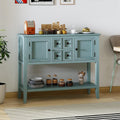 Giantex Sideboard Buffet Cabinet with Storage, 42’’ Wood Credenza, Accent Coffee Bar Cabinet with Open Shelf, 2 Drawers & 2 Doors, Buffet Table for Entryway, Kitchen, Living Room, Hallway, Aqua Blue