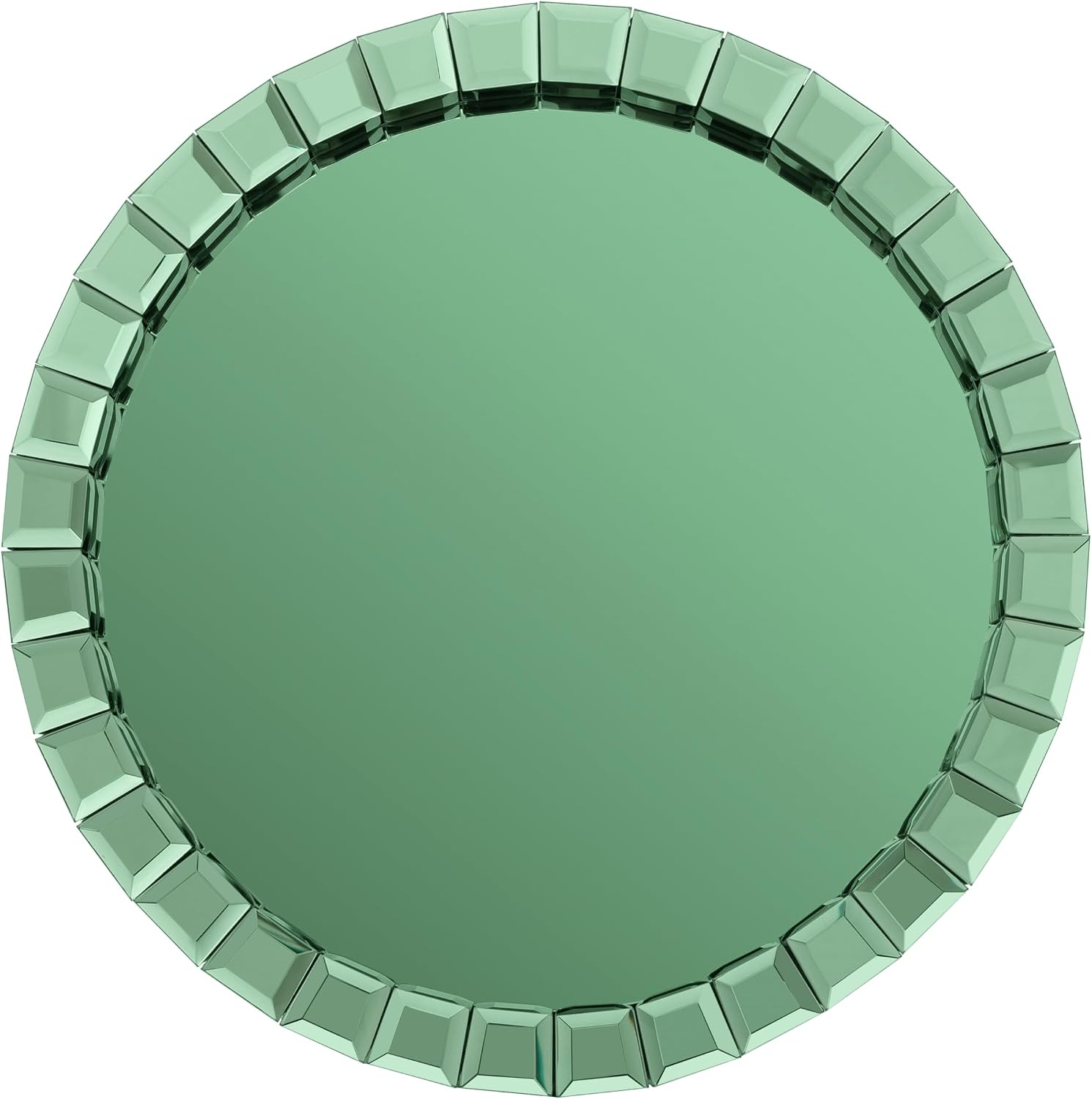 SHYFOY Green Mirrored End Table, 23" H Round Glass Side Table with Three Legs, Modern Accent Table for Living Room, Bedroom, or Entryway