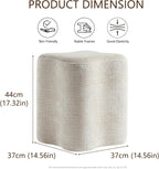 Get Set Style 14.4 Inch Flowers Shaped Ottoman,Modern Chenille Ottoman Vanity Stool for Living Room Comfortable Pouf Extra Seating,Stylish Sofa Foot Rest (Beige)