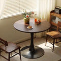 24" Tulip Table for 1-2 Persons Modern Round Dining Room Table, Mid-Century Modern Walnut Small Kitchen Table with MDF Wooden Top, Leisure Coffee Table for Living Room, Dining Room, Office