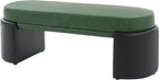 Christopher Knight Home Roland 48" Faux Leather Upholstered Dining Bench, Wooden Entryway Bench, Long Sofa Footstool for Living Room, Bedroom End of Bed Bench, Green+Black