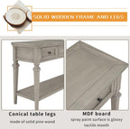 Knocbel 50" Retro Style Console Table Solid Wood Frame Sofa Table with Bottom Open Shelves and 3 Top Storage Drawers Entryway Table for Living Room, Coffee Bar, Hallway, Front Hall