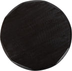 Kate and Laurel Tavares Modern Wooden Round Side Table, 18 x 18 x 20, Black, Solid Wood Accent End Table with Textured Top and Faceted Edge for Use as Indoor Plant Stand or Living Room Decor Piece