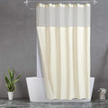 N&Y HOME Extra Long Cream Waffle Weave Shower Curtain with Snap-in Fabric Liner & Hooks Set - 71" x 84", Hotel Style & Mesh Top Window, Machine Washable - 71x84 Inches, Cream