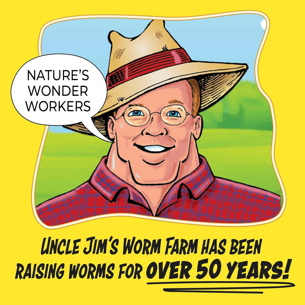 Uncle Jim's Worm Farm 1000 Count Red Wiggler Composting Worms Mix for Garden Soil or Fishing | Pack of Compost Worms Improves Soil Structure and Quality for Healthier Gardens