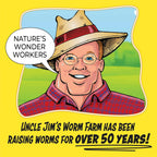 Uncle Jim's Worm Farm 1000 Count Red Wiggler Composting Worms Mix for Garden Soil or Fishing | Pack of Compost Worms Improves Soil Structure and Quality for Healthier Gardens