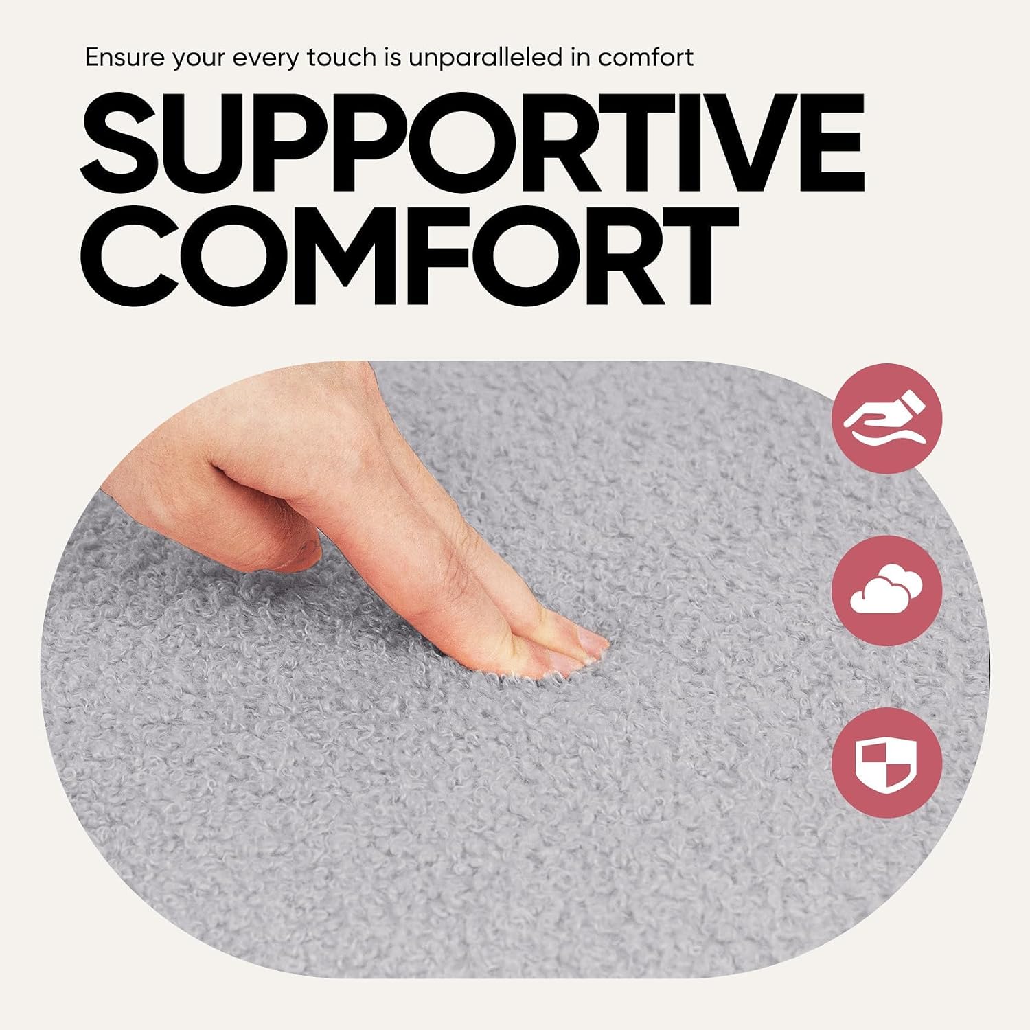13" Foldable Boucle Round Storage Ottoman,Space-Saving Footrest/Seating/Coffee Table for Small Apartments,Dorms & Bedrooms-Grey
