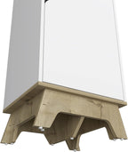 FM FURNITURE British Single Kitchen Pantry with 4 Shelves, and Double Doors Cabinet, Light Oak/White