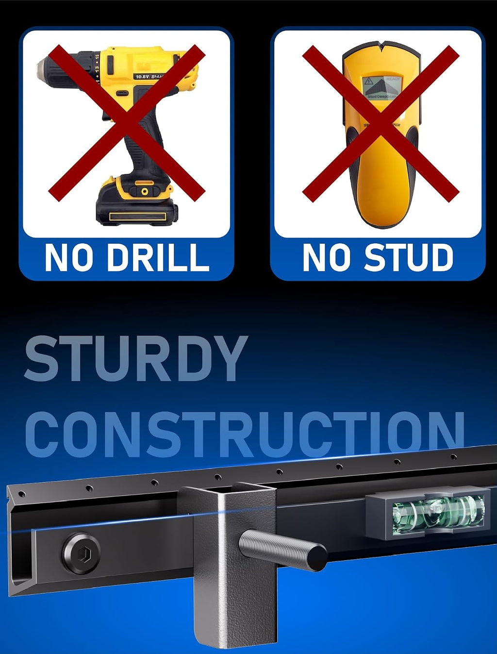 No Stud No Drill TV Wall Mount for 22-55 Inch Smart TVS up to 100lbs | Studless Drywall TV Mount, Flush Wall Mount, 1.2" Low Profile Fixed TV Bracket, Max VESA 400x400 mm, No Damage, Easy Install