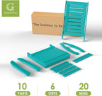GREENVINES Outdoor Rocking Chairs | Set of 2 | Porch Rocker | HDPE Plastic | Aqua | Oversized Rockers | High Back | Big & Tall | Ladder Back | for Patio Outside Backyard Balcony Garden